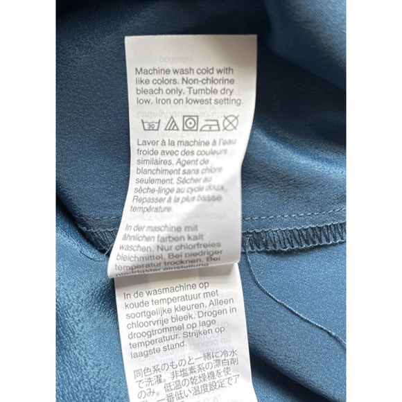 NEW J.Crew Point Sur Faux Wrap Dress Womens 12 Blue Lurex Chiffon Tiered Ruffle - Picture 12 of 12